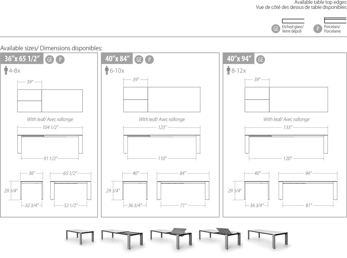 Empire Extension Table Dimensions