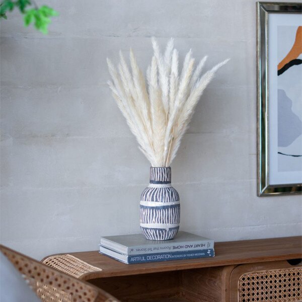 6pc Dried Pampass Grass - White