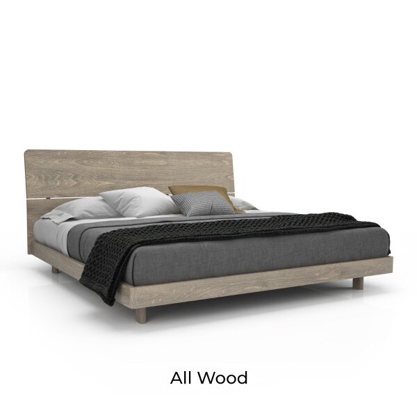 Alma Bed with raw birch finish