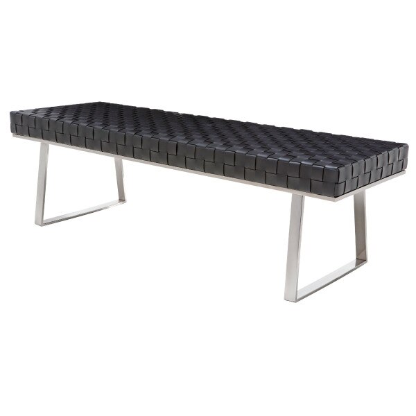 Karlee Bench - Black Bycast Leather