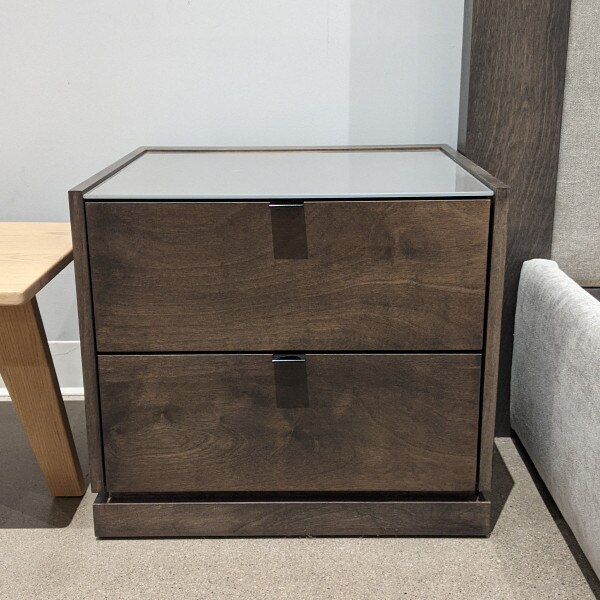 Huppe Cloe Large Night Table w/ Lacquered Glass Top by Huppe Casalife