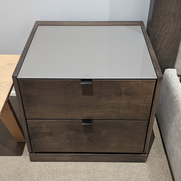 Huppe Cloe Large Night Table w/ Lacquered Glass Top by Huppe Casalife