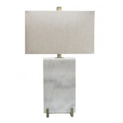 Marble & Metal Table Lamp - Antique