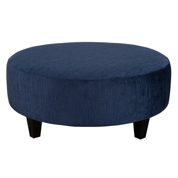 Large Round Fabric Ottoman