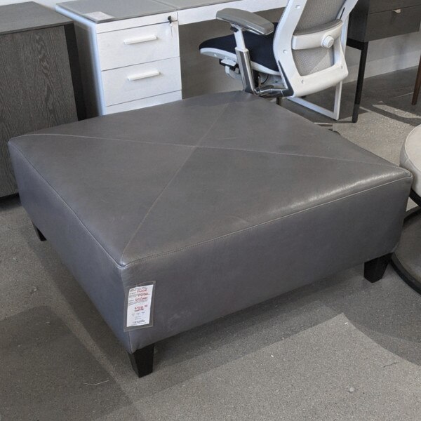 Large Square Leather Ottoman
