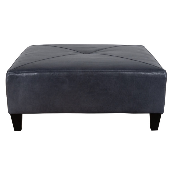 Large Square Leather Ottoman