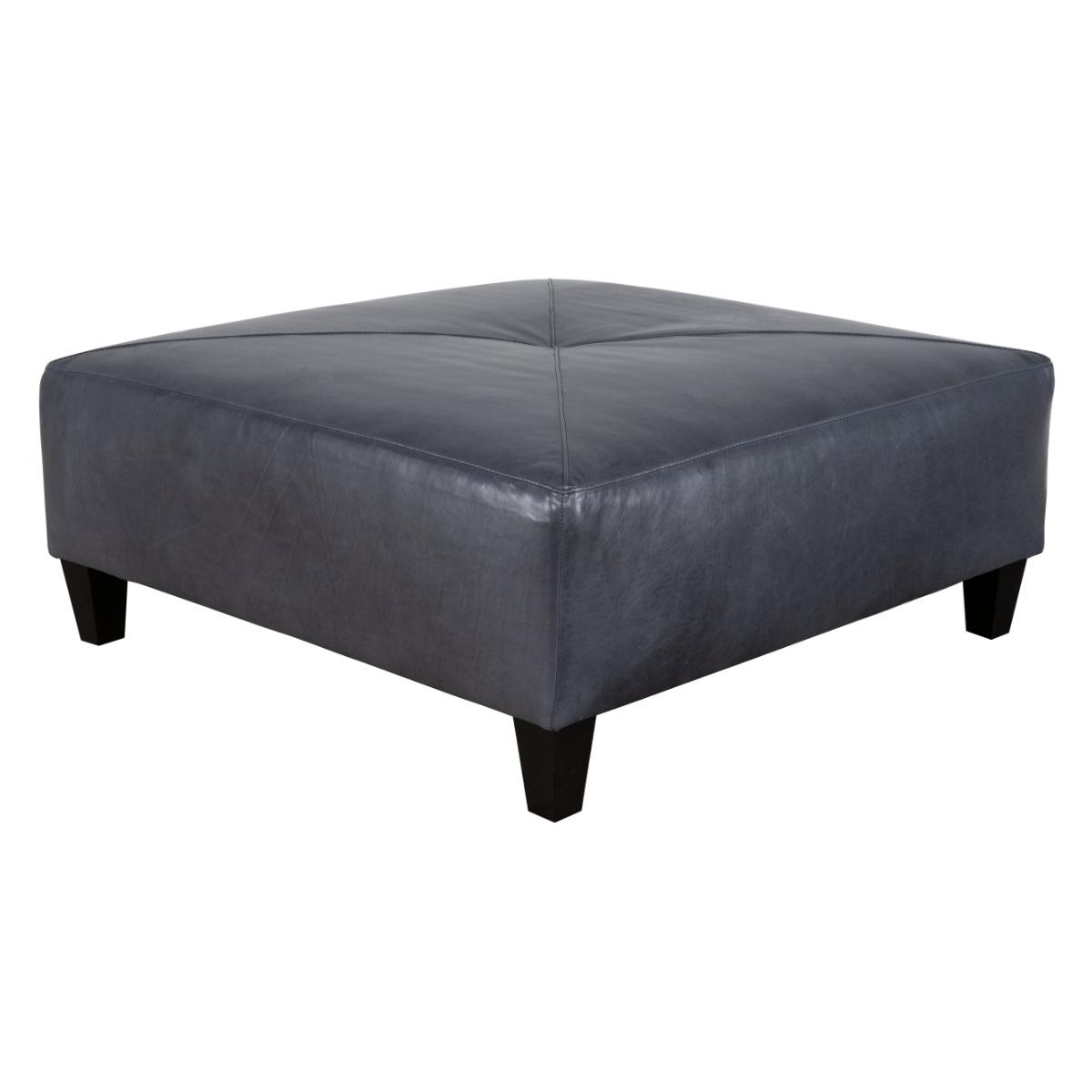 Large grey clearance leather ottoman