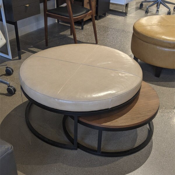 Corson Black Metal Leather Nesting